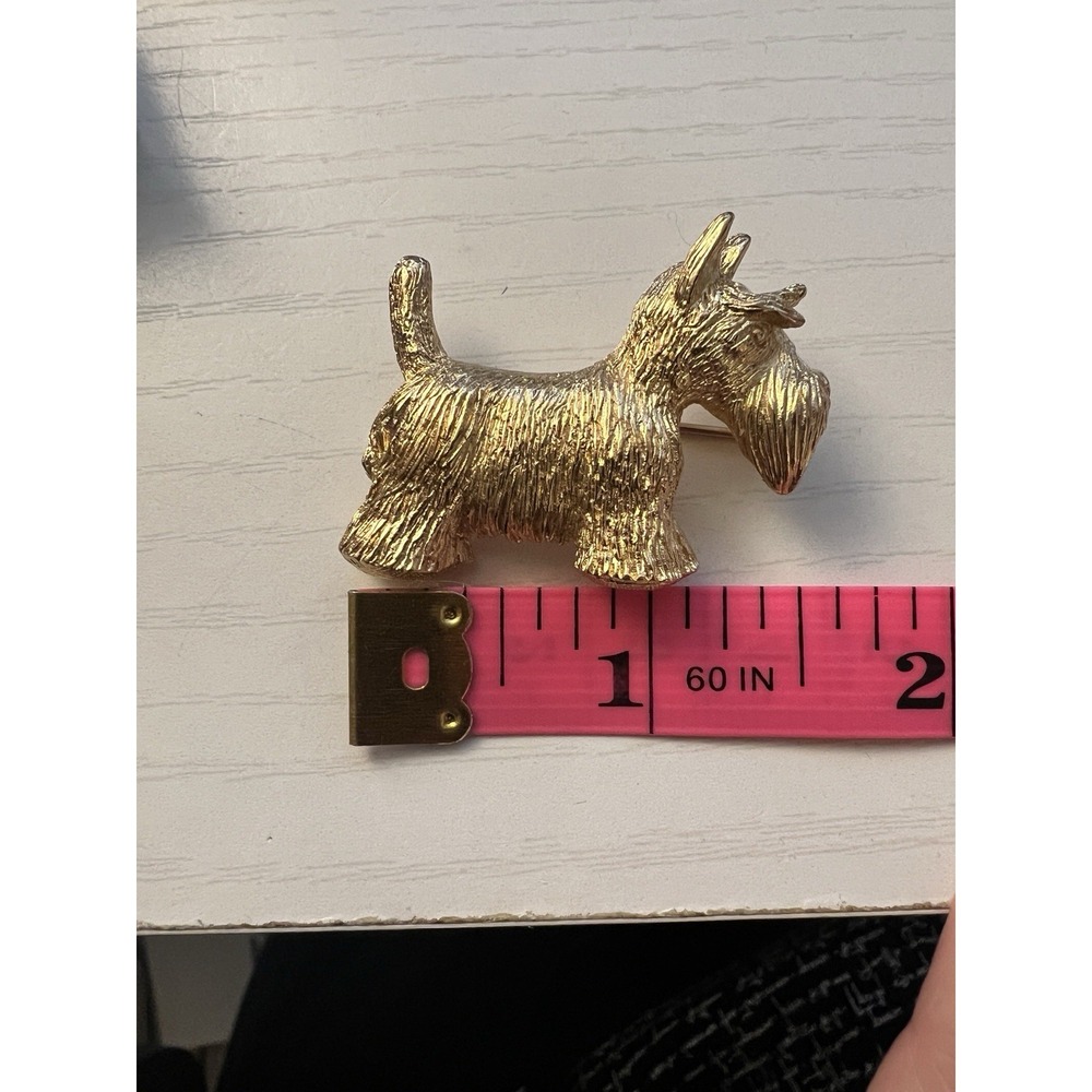 Vintage Burberry Of London Gold Scottie Dog Pin 1980's - Picture 5 of 5